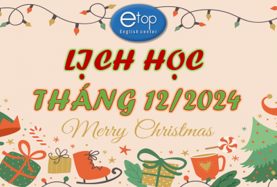 LỊCH HỌC THÁNG 12/2024